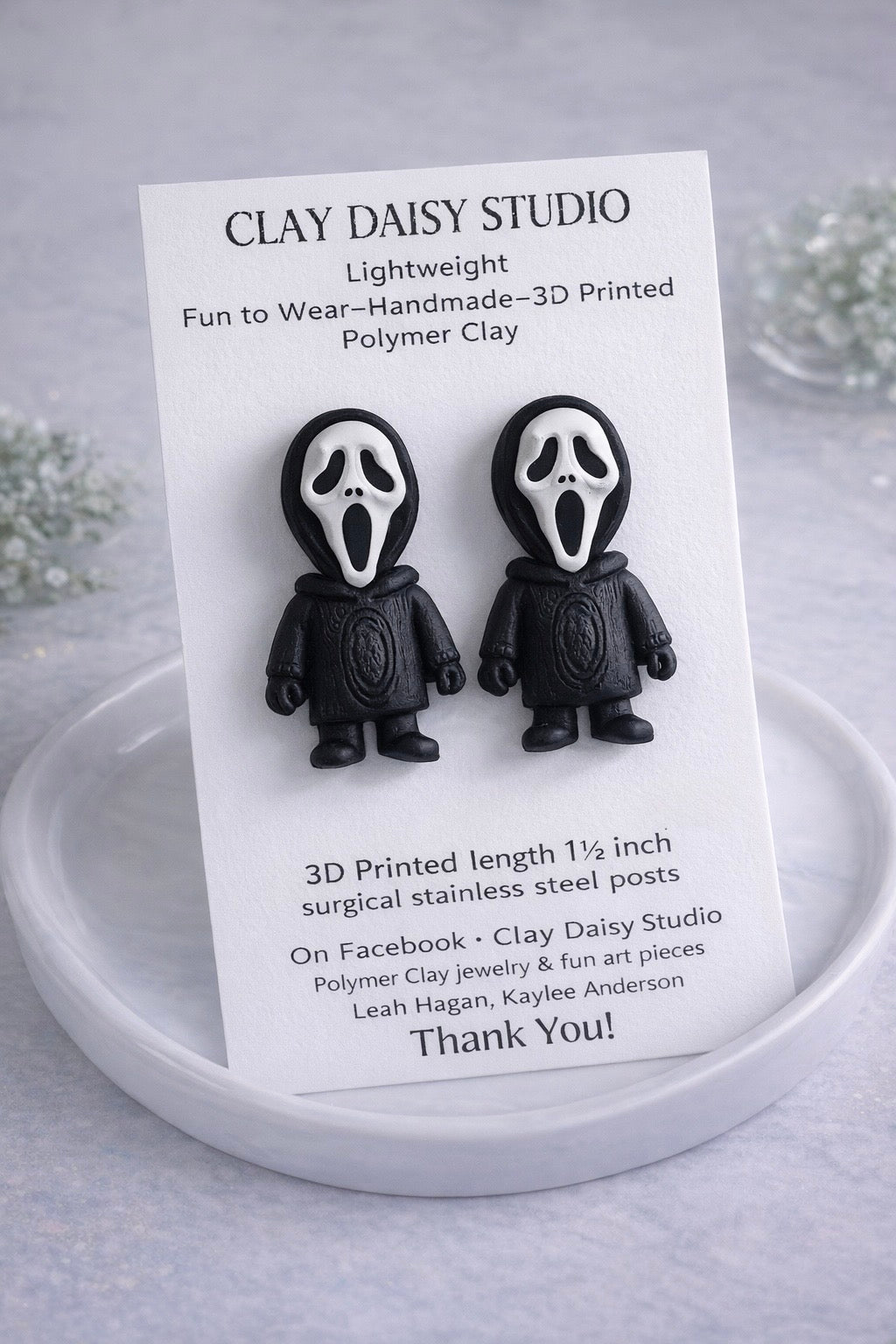 Articulated Scream 3D Printed Earrings