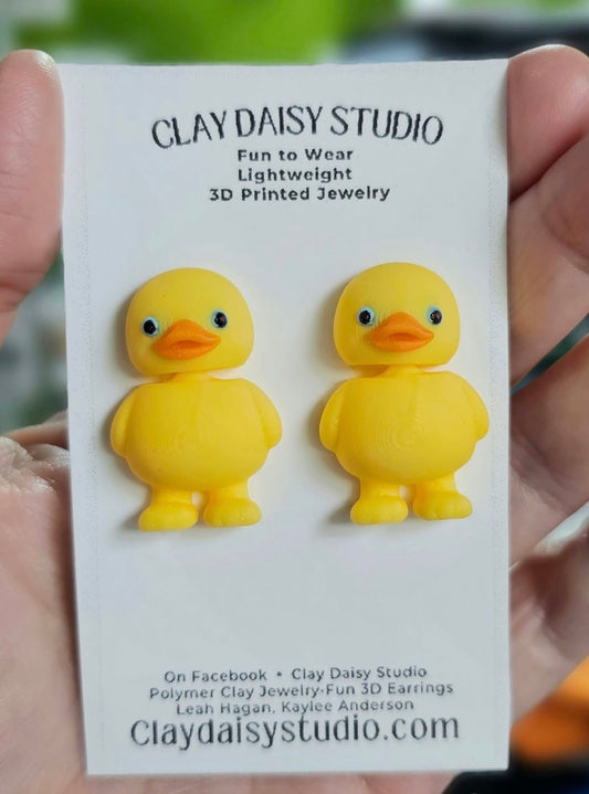 3D Printed Articulated Duck Earrings