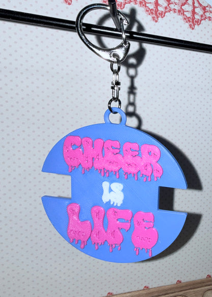 Cheer is Life bag tag hair tie holder