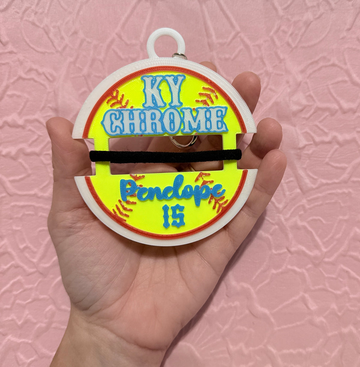 Personalized Softball Hair Tie Bag Tag